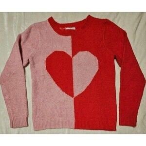 CUPCAKES AND CASHMERE HALF RED AND HALF PINK WITH HEART SHAPE Sweater SIZE S